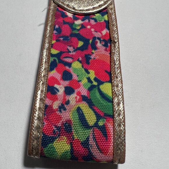Lilly Pulitzer Wild Confetti Key Fob Ring Gold Pink Multi Color Metallic - Picture 3 of 6